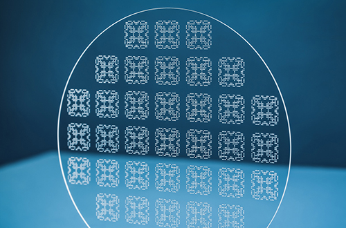 Micro drilled glass wafer WOP 500x330